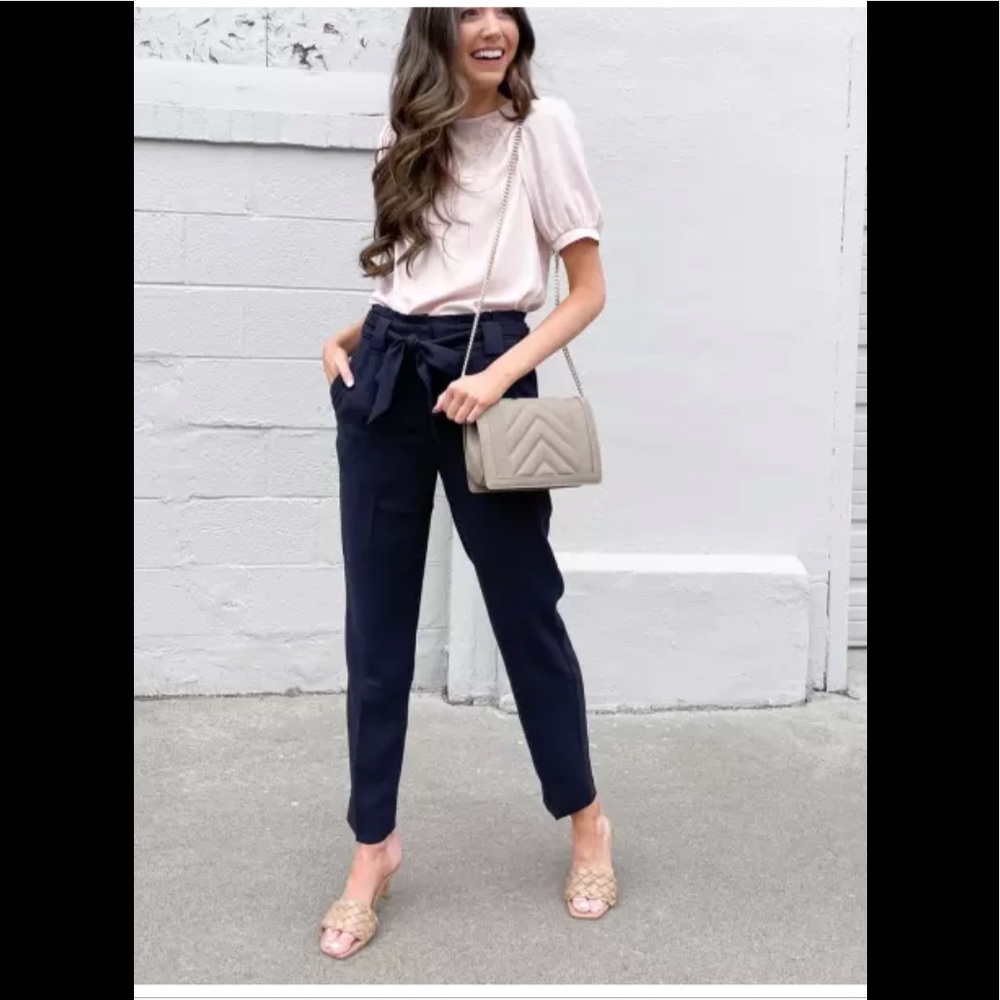 Express High Waisted Paperbag Ankle Pant